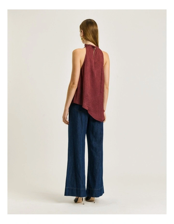 CRUSHED ACETATE HALTER NECK TOP image 2