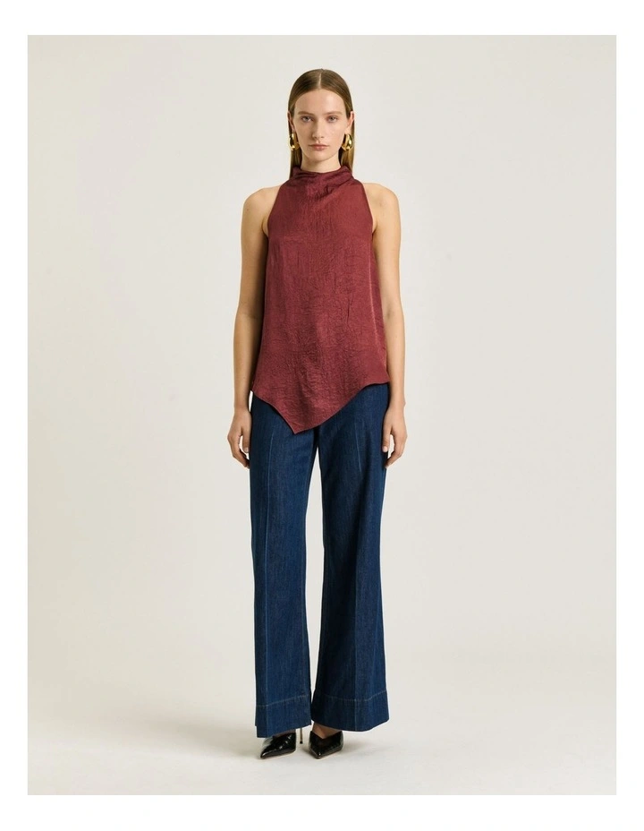 CRUSHED ACETATE HALTER NECK TOP image 5