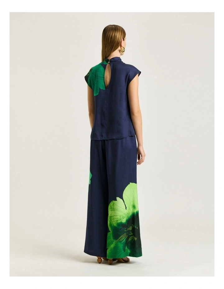 Water Poppy Cowl Neck Top in Indigo image 2