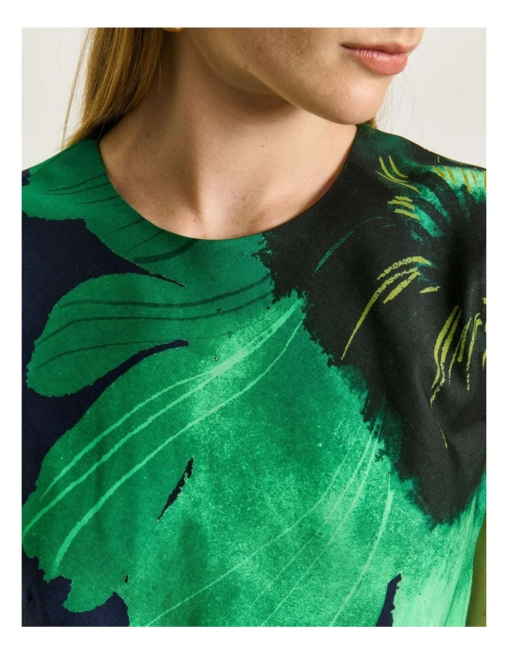 Water Poppy Bias Midi Dress in Indigo image 4