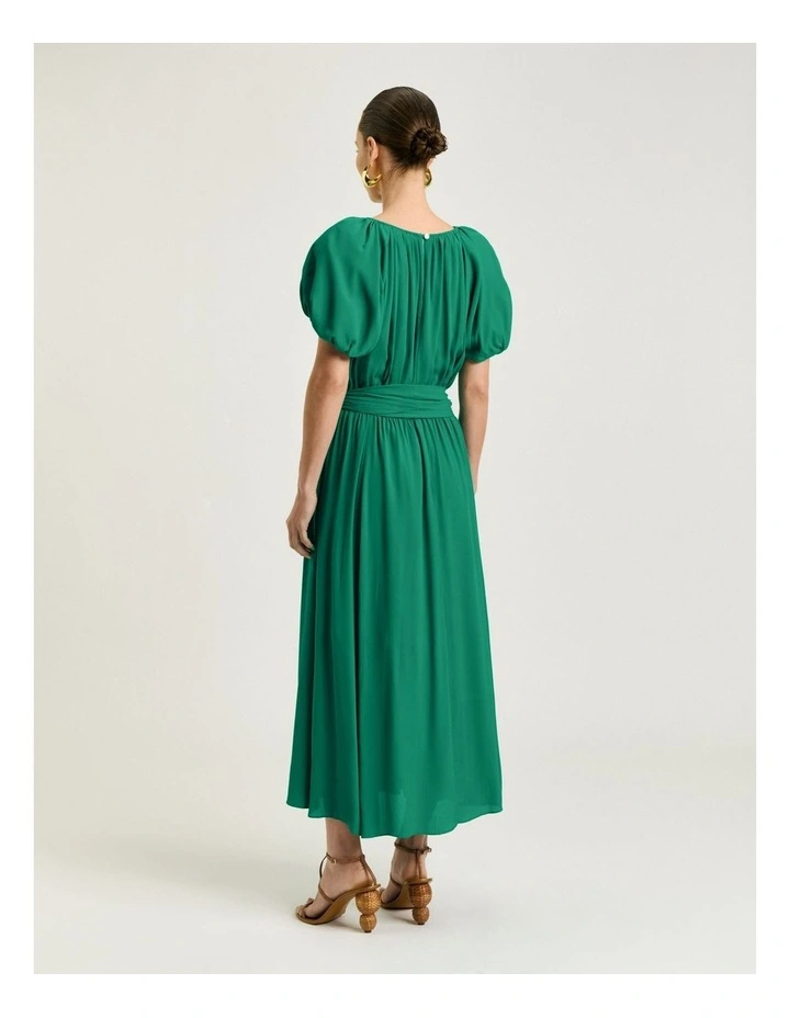 Viscose Georgette Gathered V Neck Dress image 2