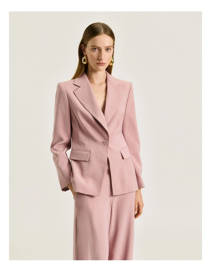 FLUID TWILL ONE BUTTON BLAZER image 3