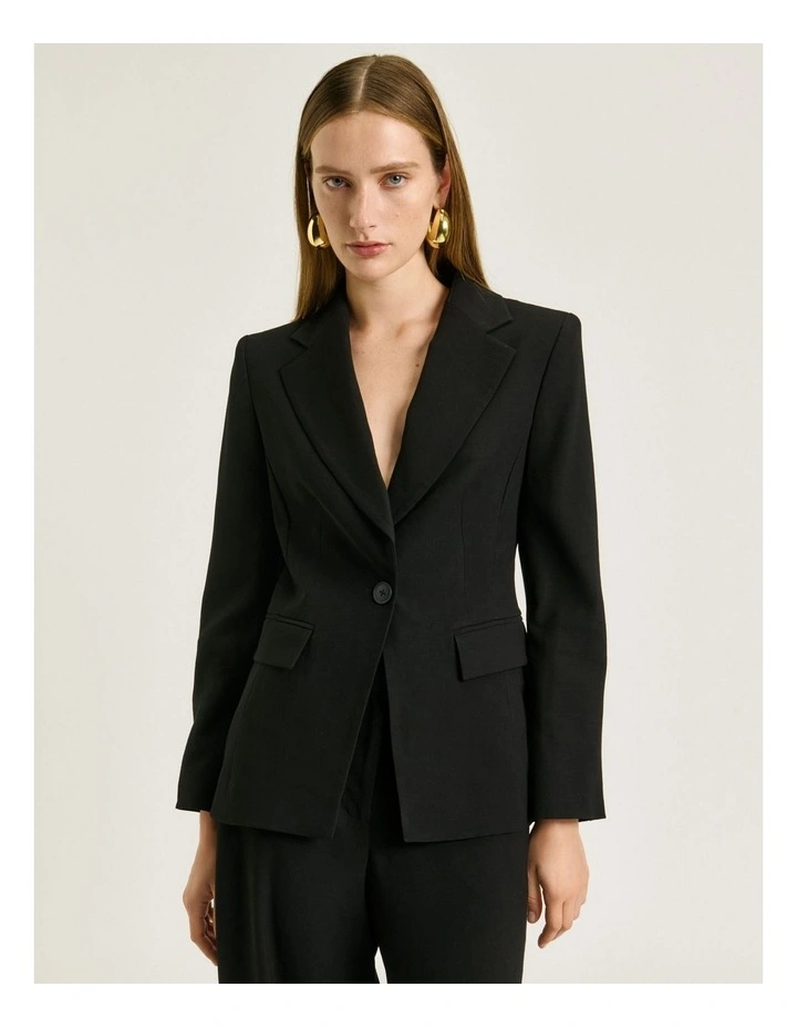FLUID TWILL ONE BUTTON BLAZER image 3