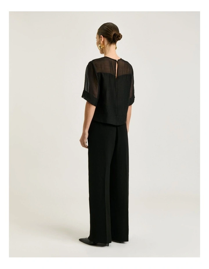 Double Crepe Wide Leg Pant in Black image 2
