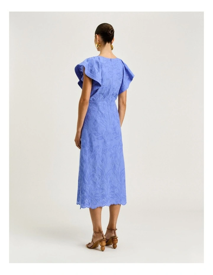 Climbing Vine Embroidery Midi Dress in Purple image 2