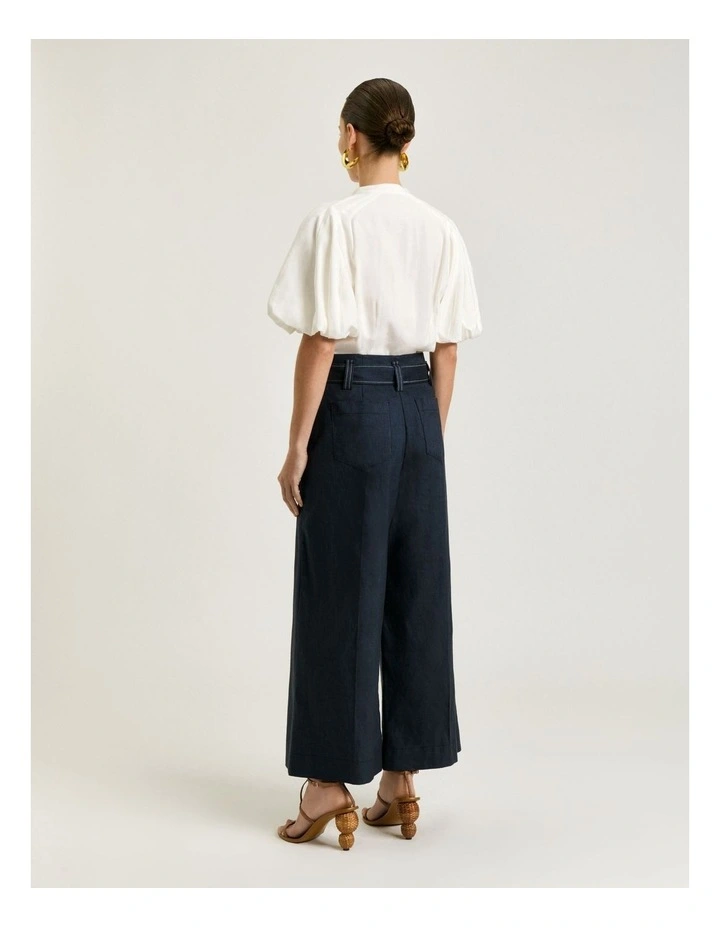 Drapey Modal Blend Blouson Sleeve Shirt in Ivory image 2