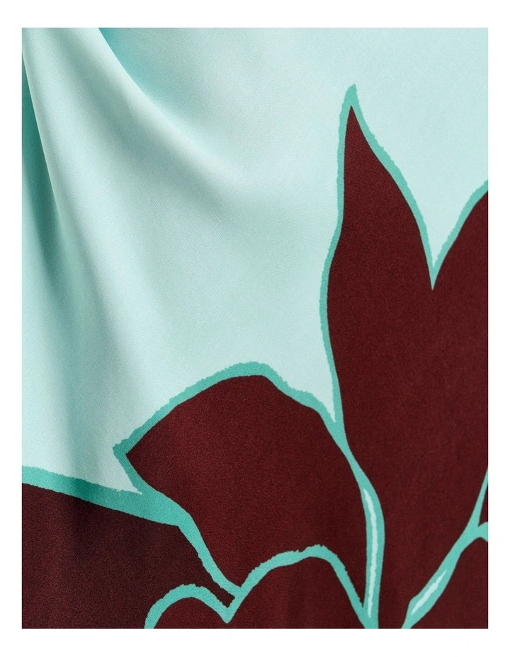 Mint Poinsettia Satin Maxi Dress image 6