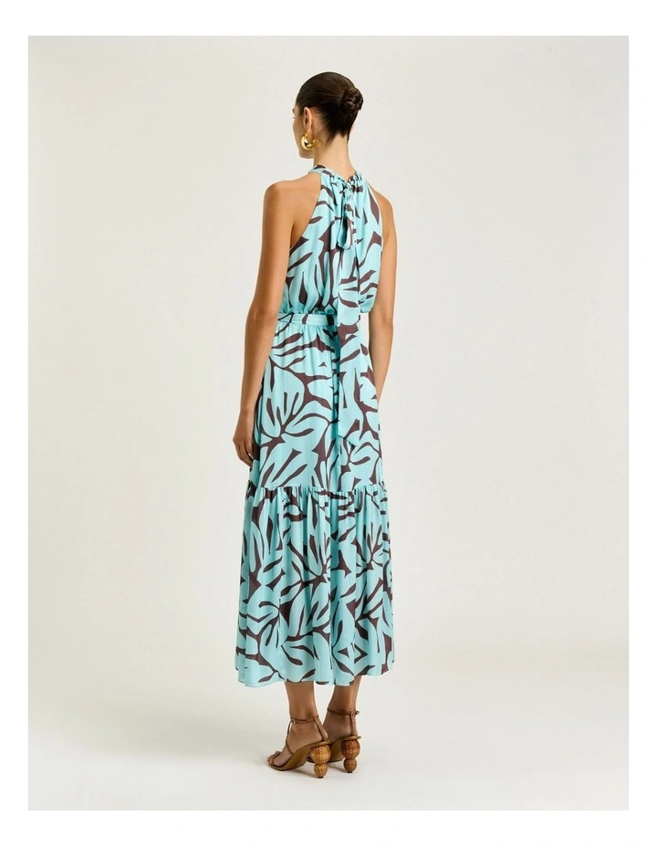 Mint Foliage Crinkle Georgette Maxi Dress image 2