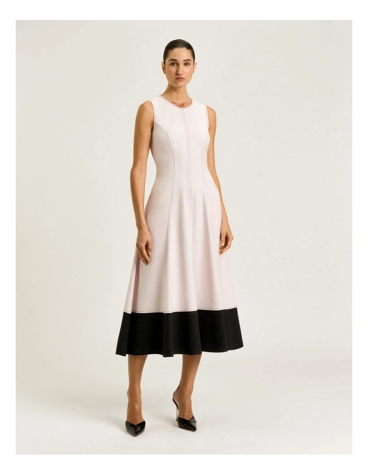 Satin Back Faille Full Midi Dress image 1