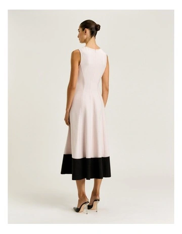 Satin Back Faille Full Midi Dress