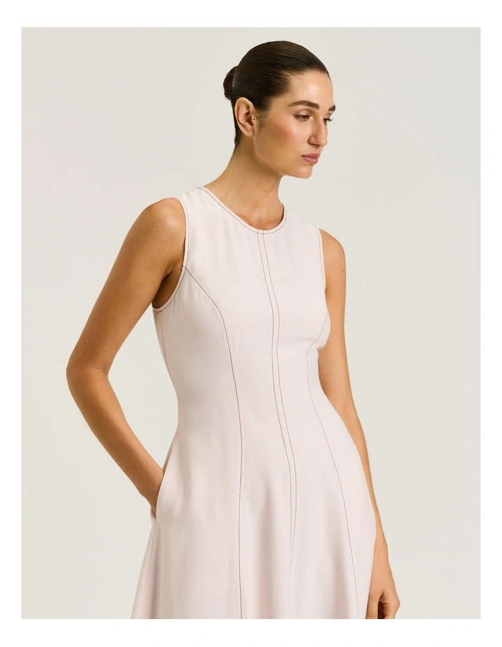 Satin Back Faille Full Midi Dress image 3