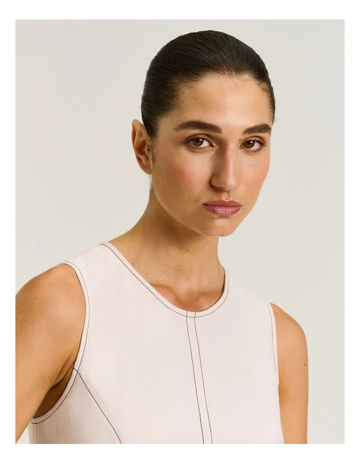 Satin Back Faille Full Midi Dress image 4