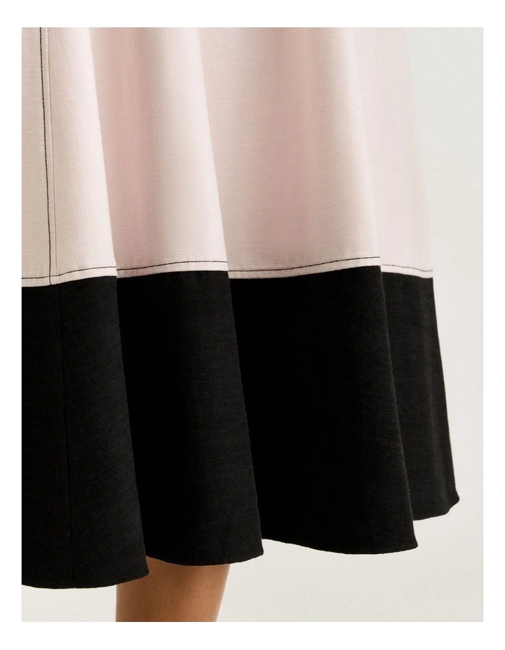 Satin Back Faille Full Midi Dress image 5