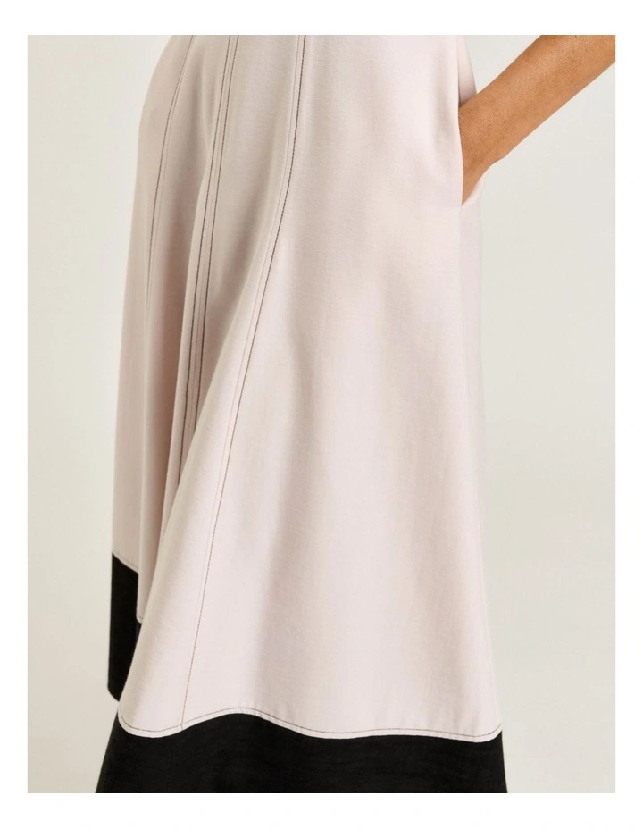 Satin Back Faille Full Midi Dress image 6
