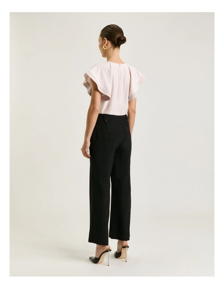 Lustred Weave Cropped Flared Pant in Black image 2