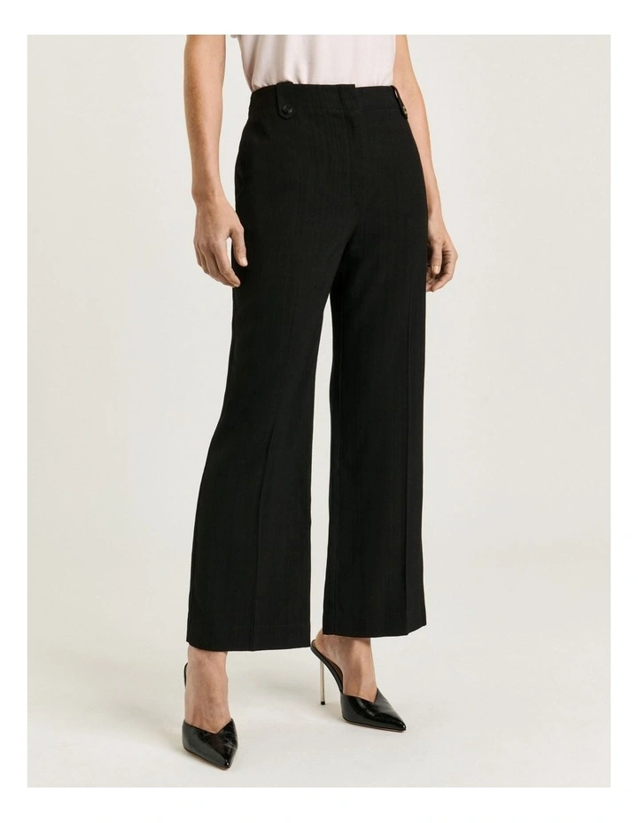 Lustred Weave Cropped Flared Pant in Black image 3