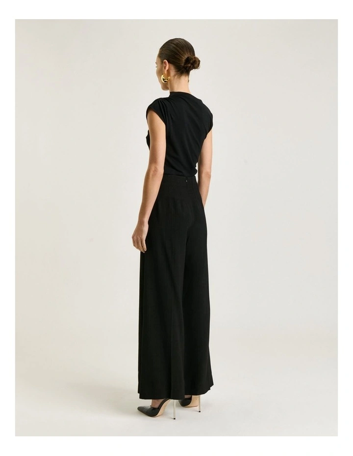 Lustred Weave Wide Leg Pant in Black image 2