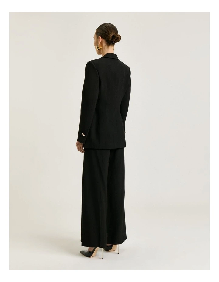 Lustred Weave Hourglass Blazer in Black image 2