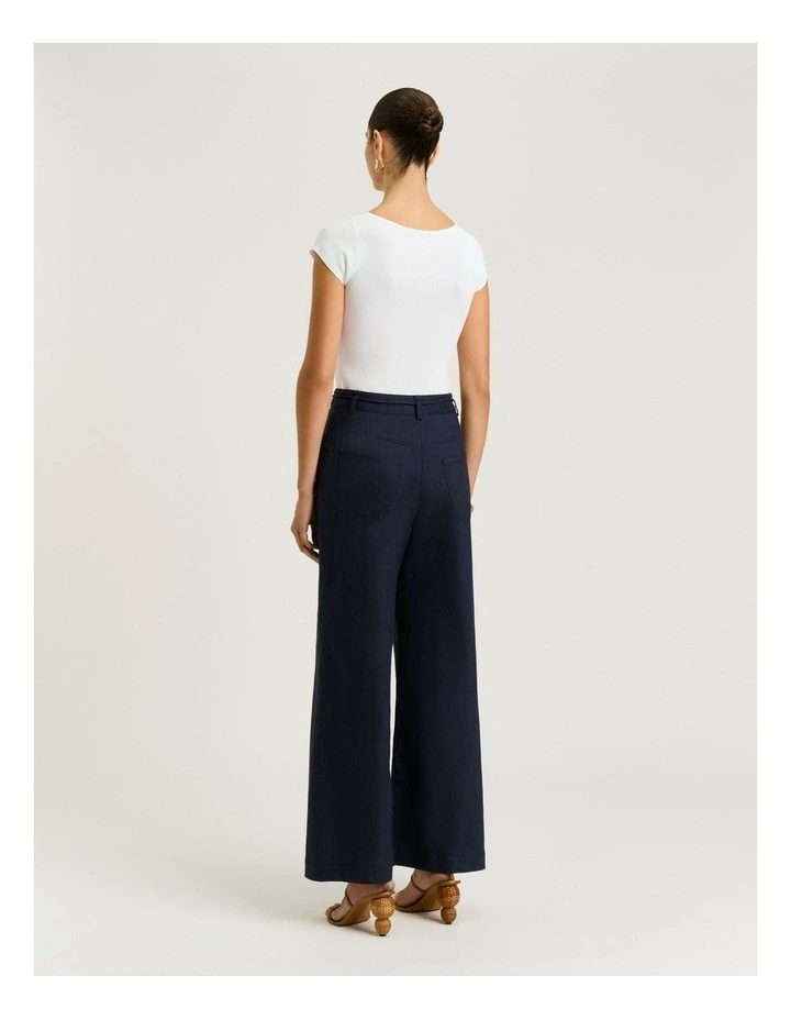 Denim Look Wide Leg Pant in Blue image 2