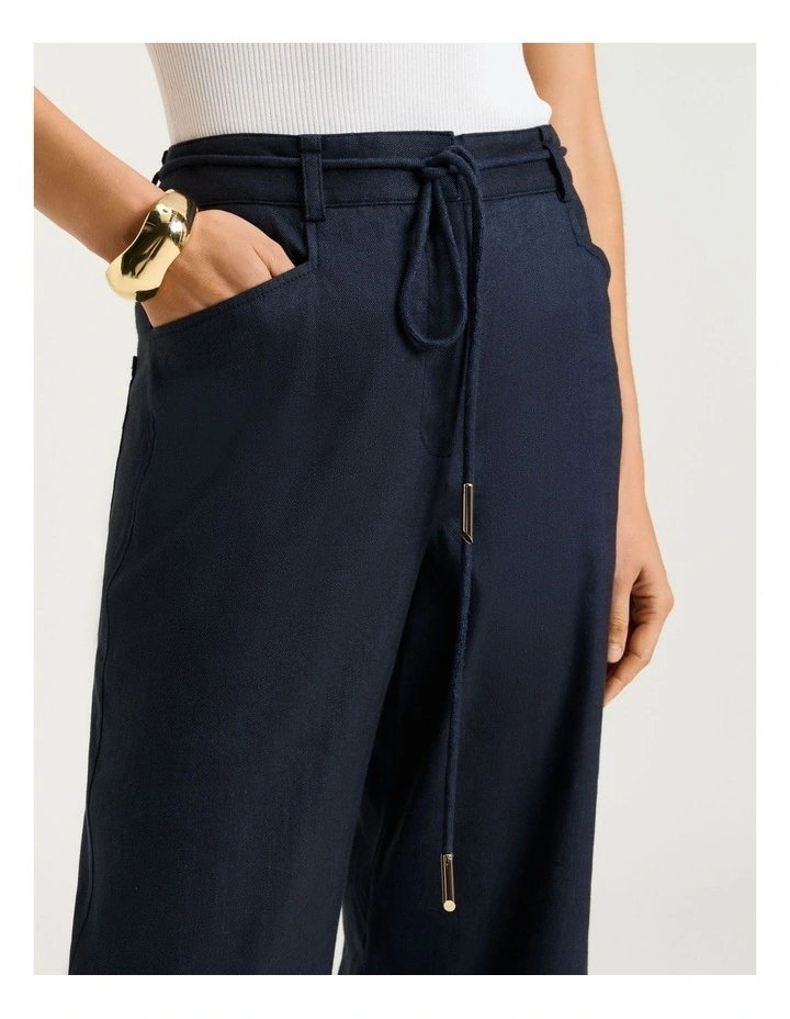 Denim Look Wide Leg Pant in Blue image 3
