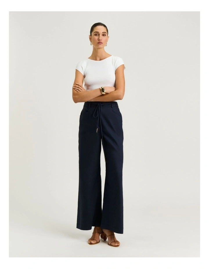 Denim Look Wide Leg Pant in Blue image 6