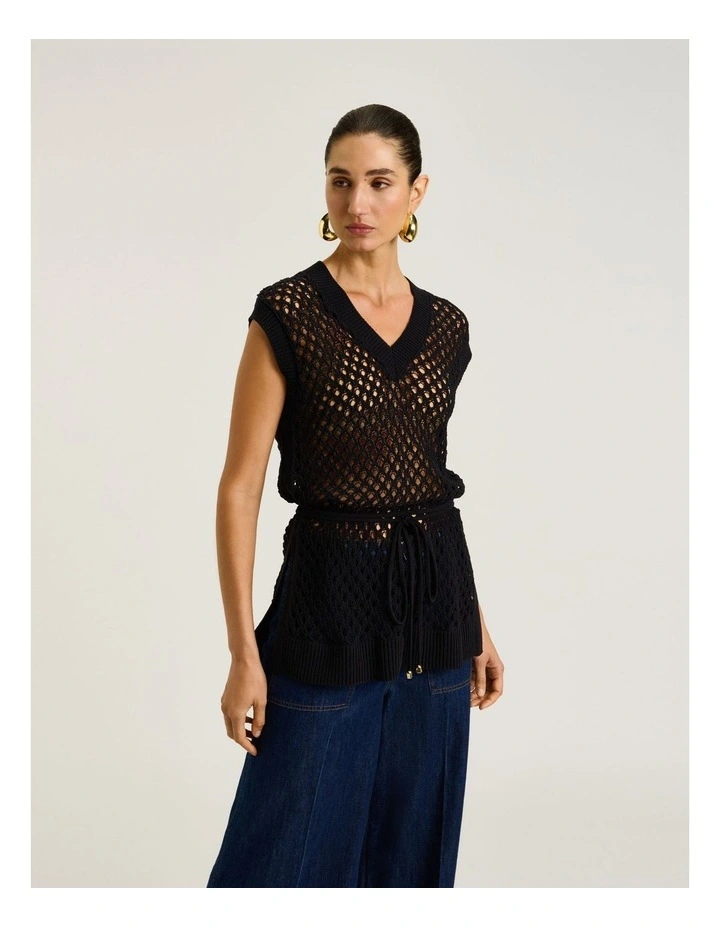 Oversized Crochet Knit Tunic image 3