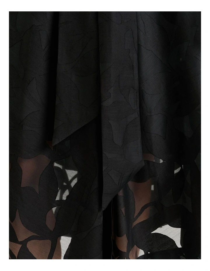 Sheer Leaves Burnout Shirt Dress in Black image 6