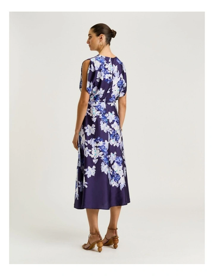 Midnight Climbing Vine Satin Top in Blue image 2