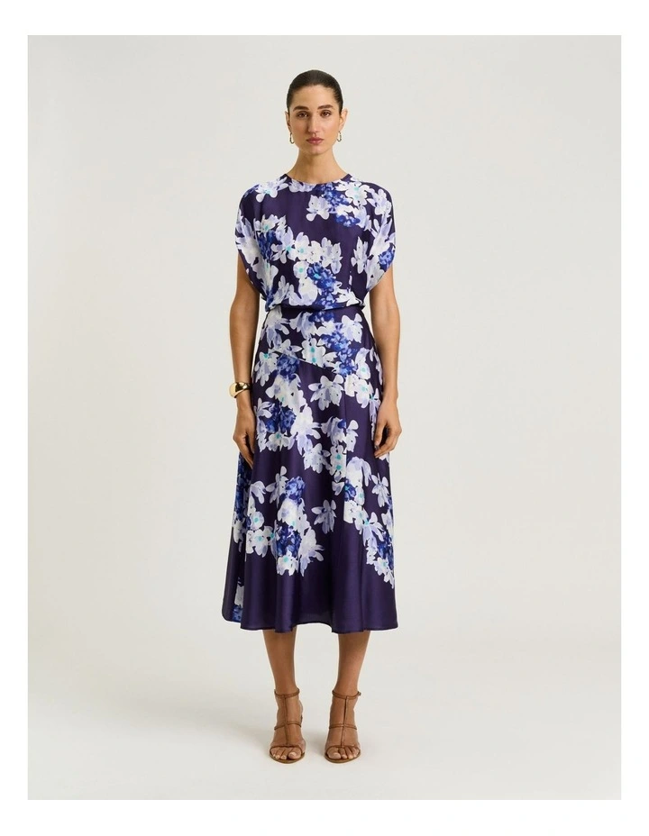 Midnight Climbing Vine Satin Top in Blue image 6