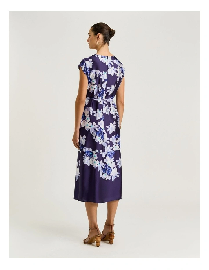 Midnight Climbing Vine Satin Midi Dress in Blue image 2