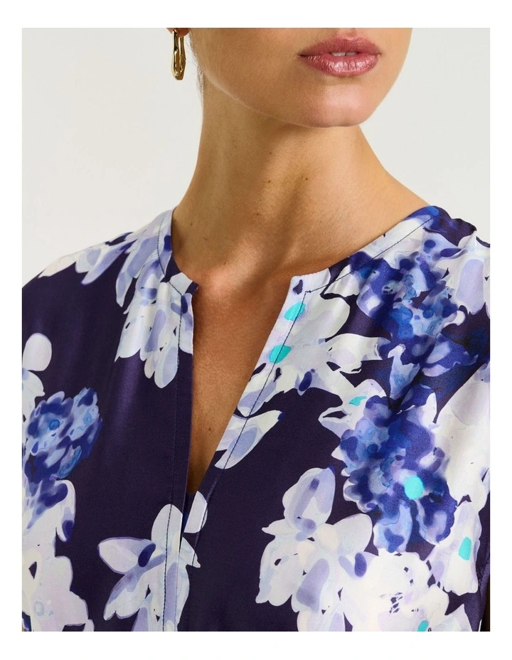 Midnight Climbing Vine Satin Midi Dress in Blue image 5