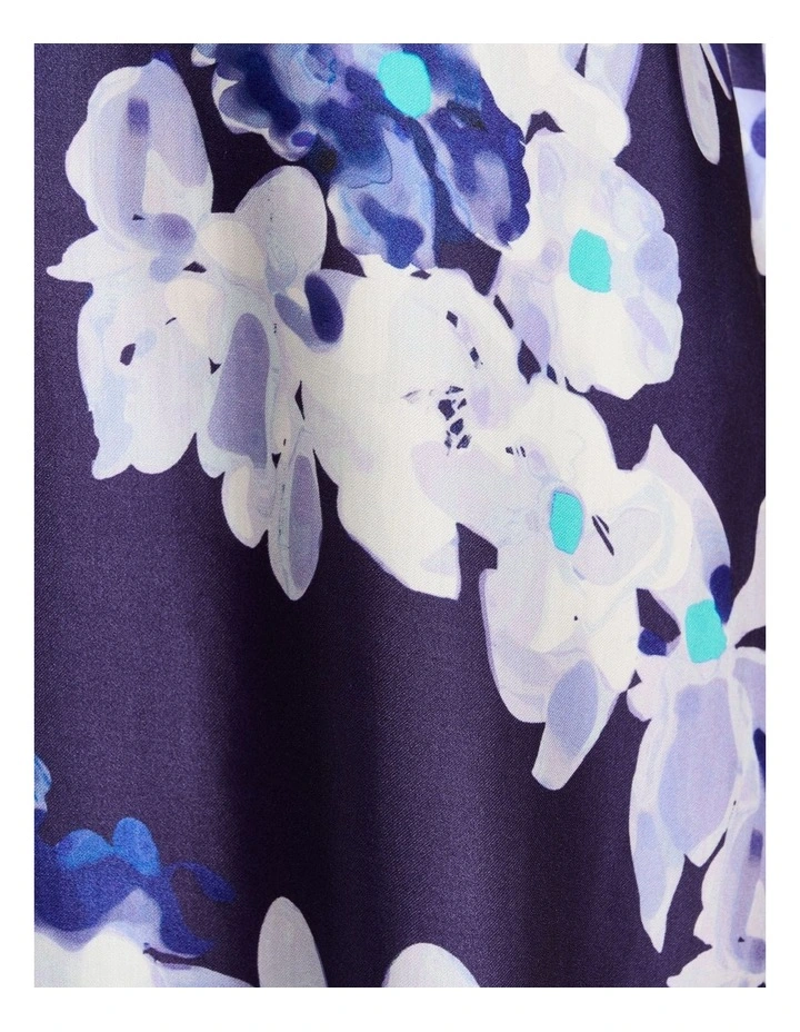 Midnight Climbing Vine Satin Midi Dress in Blue image 6
