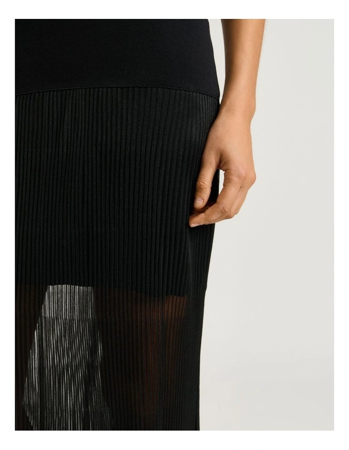 One Shoulder Knit Dress in Black image 5