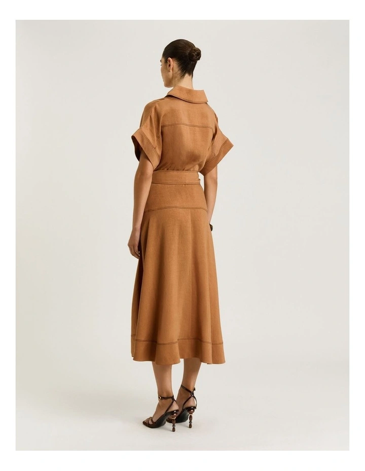Washer Lyocell Shirtdress in Brown image 2