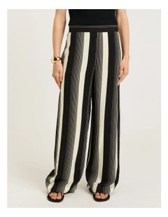 Bold Stripe Relaxed Pant in Black