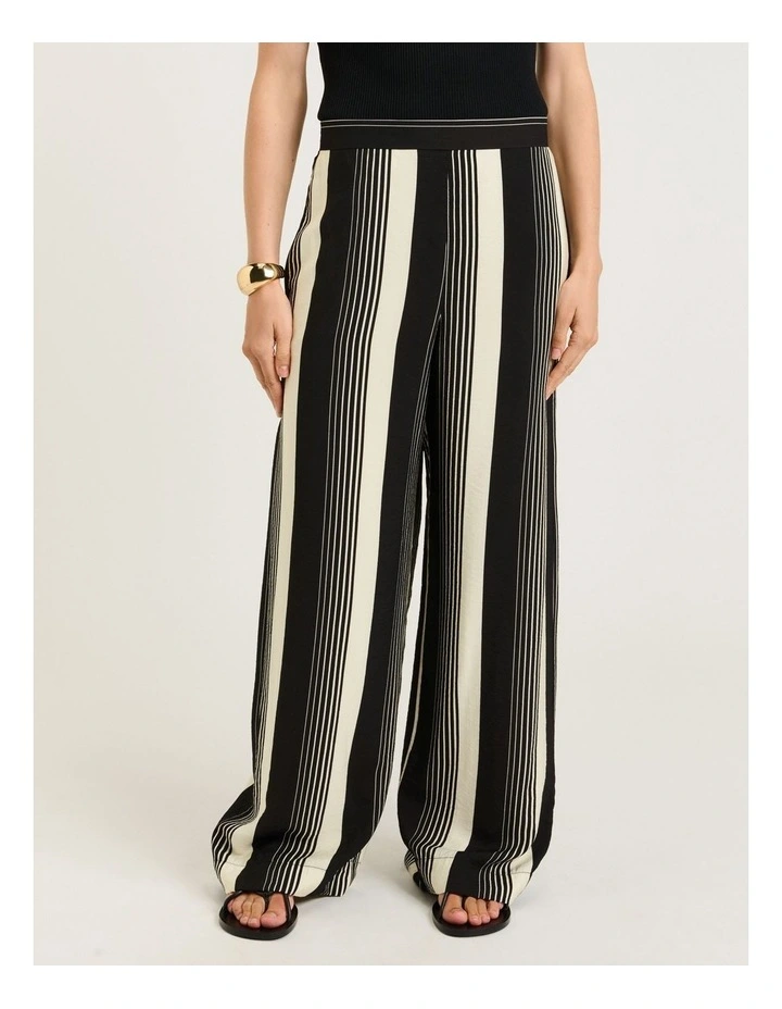 Bold Stripe Relaxed Pant in Black image 1