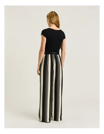 Bold Stripe Relaxed Pant in Black