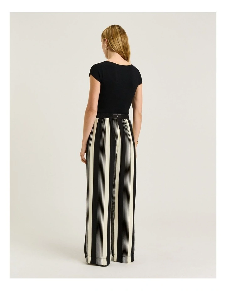 Bold Stripe Relaxed Pant in Black image 2