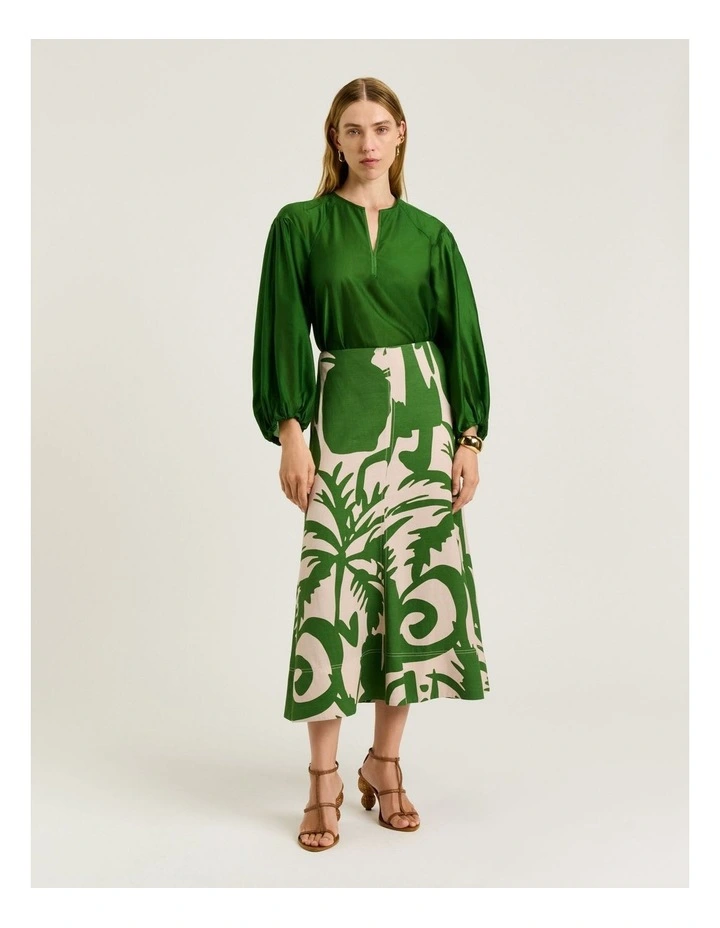 Light Lyocell Blend Blouson Sleeve Top image 6