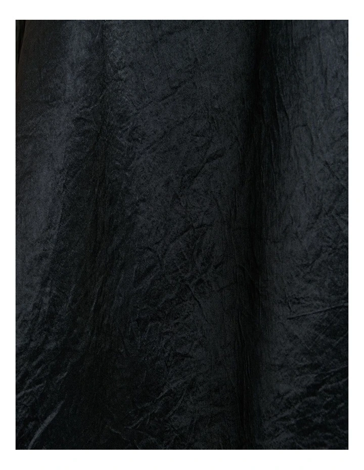 Crushed Acetate Trapeze Dress in Black image 5
