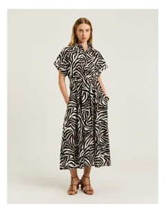 Abstract Zebra Shirtdress