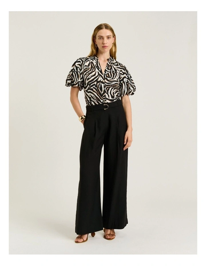 Abstract Zebra Blouson Sleeve Shirt image 4
