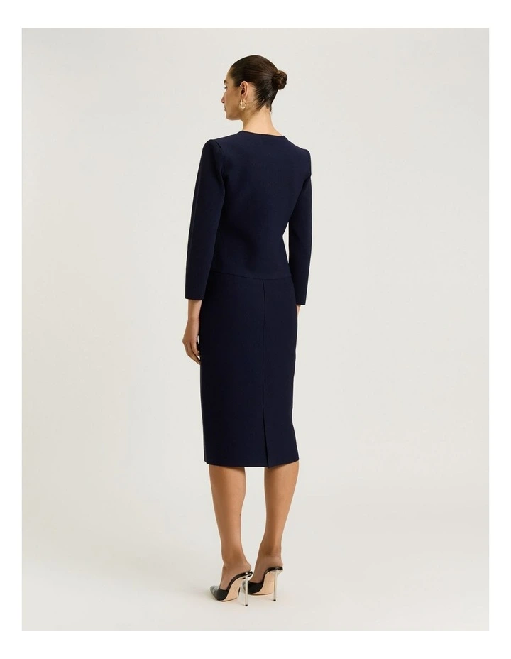 ZIP FRONT MILANO CREPE KNIT JACKET image 2
