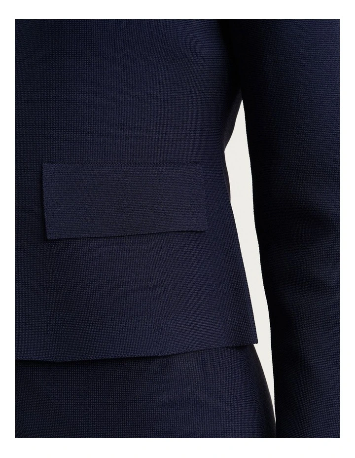 ZIP FRONT MILANO CREPE KNIT JACKET image 4