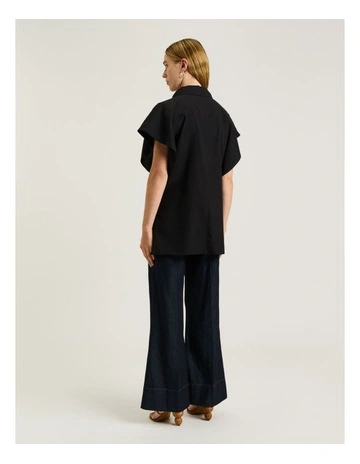 Lyocell Cotton Tunic Shirt in Black