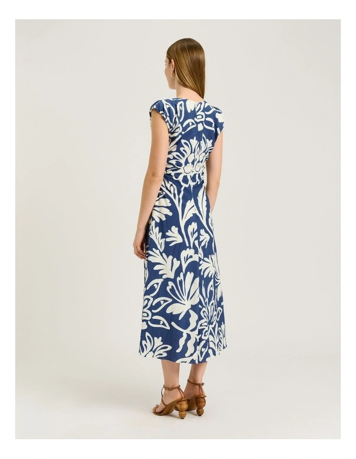 CHAMBRAY FILIGREE MIDI DRESS image 2