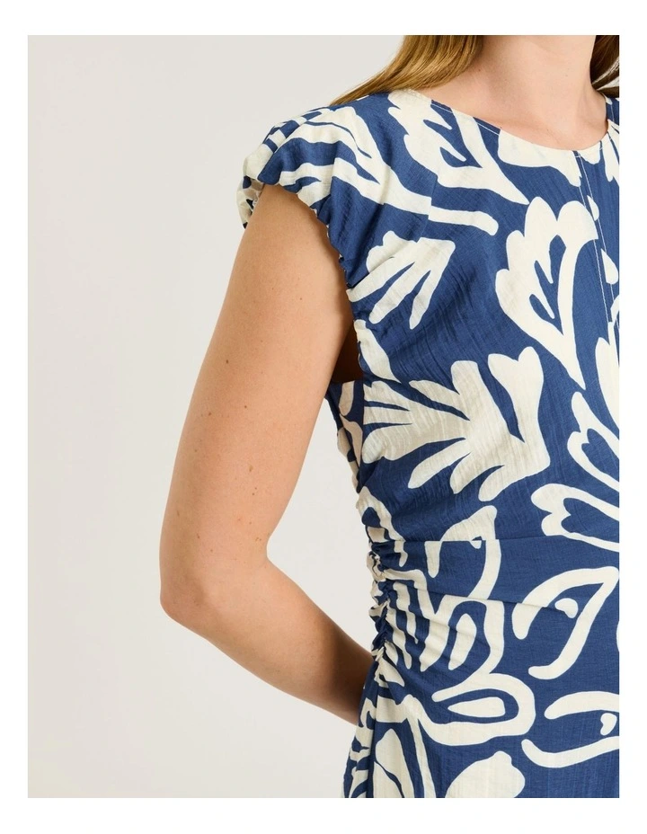 CHAMBRAY FILIGREE MIDI DRESS image 4