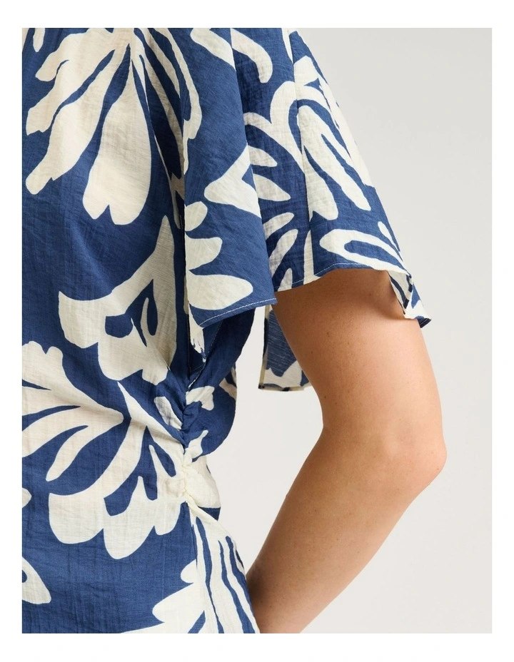 CHAMBRAY FILIGREE BELL SLEEVE TOP image 3