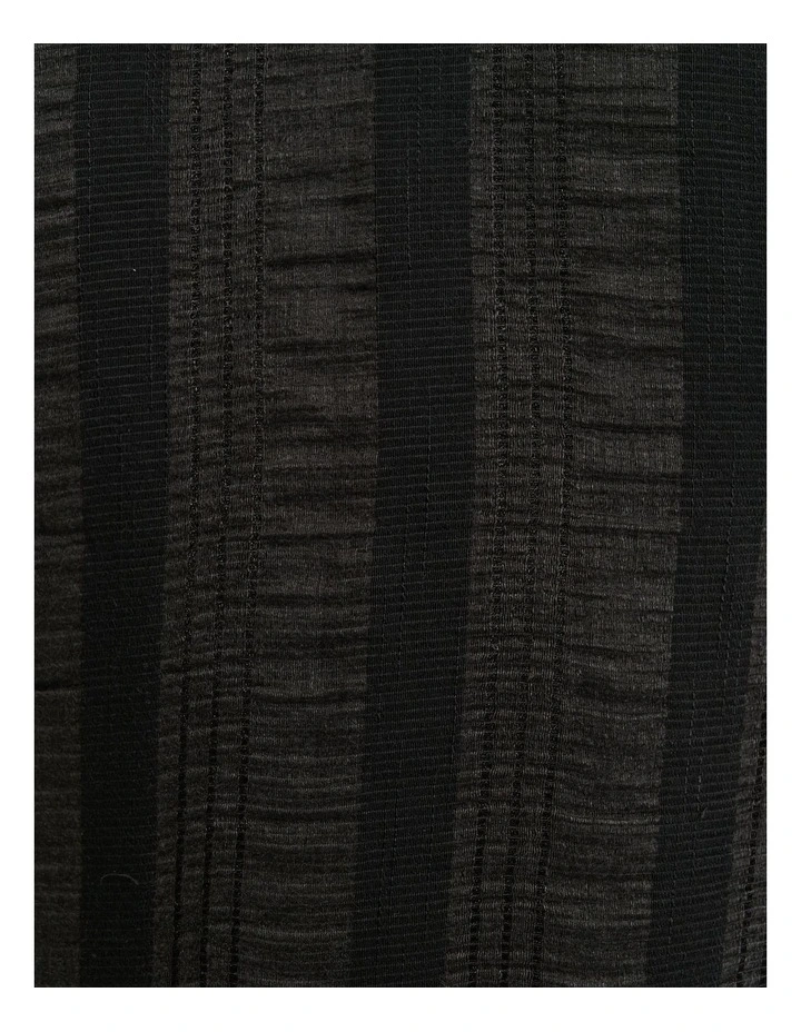 Sheer Textured Stripe Maxi Dress in Black image 5