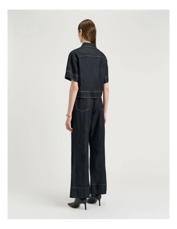 Cotton Lyocell Denim Shirt in Blue image 2